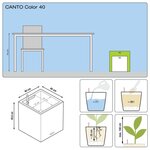 LECHUZA Jardinière Canto Color Square 40 ALL-IN-ONE Gris 13720