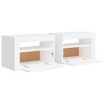 vidaXL Tables de chevet 2 Pièces avec LED Blanc 60x35x40 cm