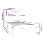 vidaXL Cadre de lit bois massif 90x190 cm simple