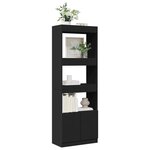 vidaXL Buffet haut 63x33x180 cm noir bois d'ingénierie
