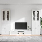 vidaXL Ensemble meuble TV FLORIN Blanc brillant Bois d'ingénierie