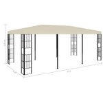 Vidaxl belvédère 3x6 m crème