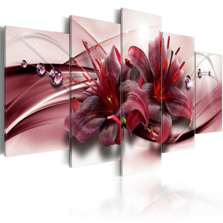 Tableau - pink lily  l x h en cm 200x100