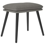 vidaXL Chaise de relaxation avec tabouret Gris clair Tissu