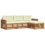 vidaXL Ensemble de canapés d'extérieur avec coussin Naturel et Crème