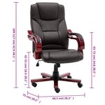 vidaXL Chaise de bureau Marron Cuir véritable