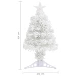 vidaXL Arbre de Noël artificiel pré-éclairé blanc 64 cm fibre optique