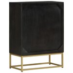 vidaXL Buffet avec 2 portes noir et doré 55x30x75 cm manguier