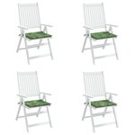 vidaXL Coussins de chaise lot de 4 motif de feuilles 40x40x4 cm tissu