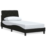 vidaXL Cadre de lit sans matelas noir 90x200 cm tissu