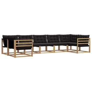 vidaXL Ensemble de canapés d'extérieur 7 pc Blanc et noir
