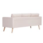 vidaXL Canapé à 3 places Tissu Crème