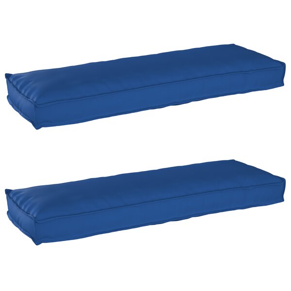 vidaXL Set de coussins de palette 2 Pièces Bleu royal 120 x 40 x 8 cm