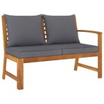 vidaXL Salon de jardin 5 Pièces avec coussin Bois d'acacia solide