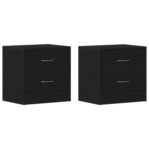 vidaXL Tables de chevet 2Pièces chêne noir 40x30x40cm bois d'ingénierie