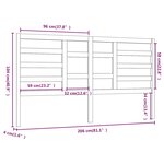 vidaXL Tête de lit Noir 206x4x104 cm Bois massif de pin