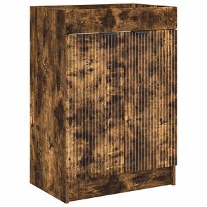 vidaXL Armoire sous évier de salle de bain Chêne fumé
