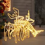 vidaXL Ensemble de figurines de rennes de Noël 3 Pièces Blanc chaud