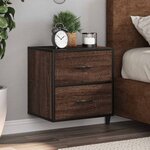 vidaXL Table de chevet murale chêne marron 40x31x39 5 cm