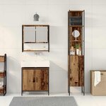 vidaXL Ensemble de mobilier de salle de bain avec étagère 3 Pièces Marron