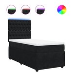 vidaXL Sommier à lattes de lit avec matelas Noir 90x190 cm Velours