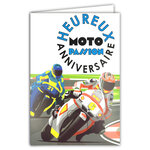 Carte FLUO Heureux ANNIVERSAIRE Moto Passion GP avec Enveloppe 12x17,5cm