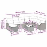 vidaXL Ensemble de canapé de jardin 9 pièces avec coussins beige en poly rattan