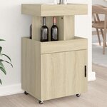 vidaXL Chariot de bar chêne sonoma 50x41x89 cm bois d'ingénierie