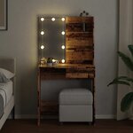 vidaXL Coiffeuse avec LED vieux bois 74 5x40x141 cm