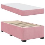 vidaXL Cadre de lit avec matelas Rose 100 x 200 cm tissu