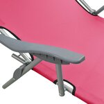 vidaXL Chaise longue avec auvent acier rose