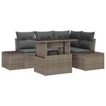 vidaXL Ensemble de canapé de jardin 5 Pièces Gris 100 x 55 x 73 cm
