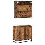 vidaXL Ensemble de mobilier de salle de bain 2 Pièces Bois ancien