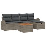 vidaXL Ensemble de Canapé de Jardin de 6 Pièces avec Coussins Gris Rattan Poly