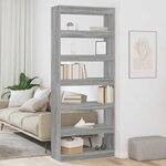 vidaXL Bibliothèque Gris Sonoma 80 x 30 x 198 cm Bois d'ingénierie