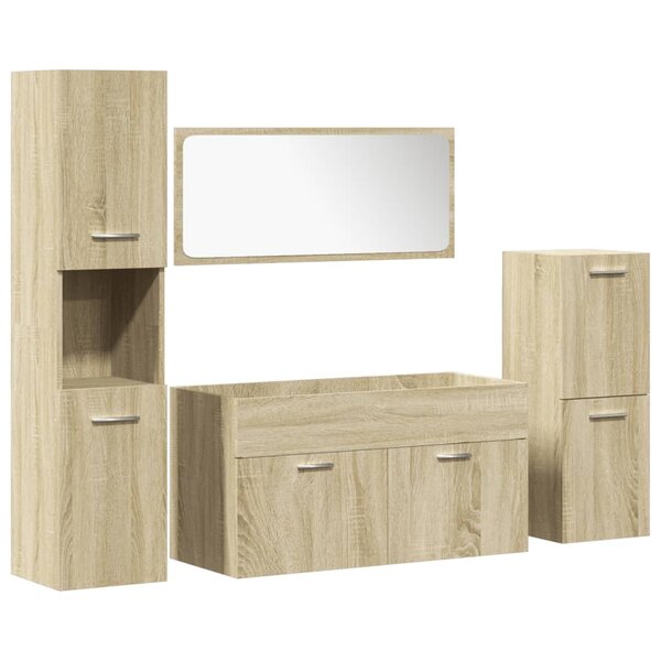 vidaXL Ensemble de meubles de salle de bain 4 Pièces chêne sonoma