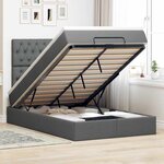 vidaXL Cadre de lit ottoman avec matelas gris foncé 120x200cm tissu