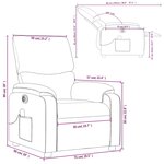 vidaXL Fauteuil de massage inclinable électrique gris clair tissu