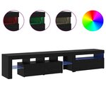 Cabinets TV vidaXL 2 Pièces avec lumières LED Chêne noir Bois d'ingénierie