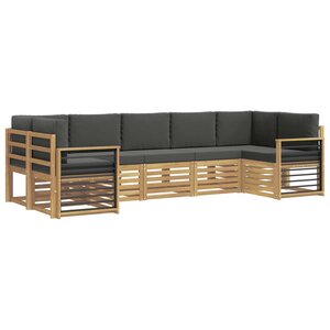 vidaXL Ensemble de canapé d'angle 7 Pièces Blanc et anthracite