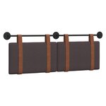 vidaXL Tête de lit suspendue Marron foncé PU antique