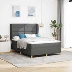 vidaXL Lit à ressorts avec matelas gris foncé 90x190 cm Gris foncé