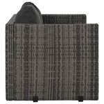 vidaXL Ensemble à manger d'extérieur 3Pièces coussins résine tressée gris