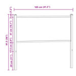 vidaXL Tête de lit chêne fumé 100 cm bois d'ingénierie et acier