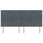 vidaXL Tête de lit en velours gris foncé avec un design en blocs de diamant - 200cm