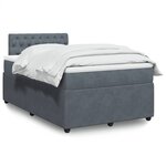 vidaXL Sommier à lattes de lit et matelas gris foncé 120x190cm velours