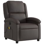 vidaXL Fauteuil de massage inclinable électrique marron foncé