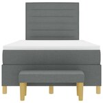 vidaXL Lit à ressorts avec tête de lit Gris foncé 190 x 120 cm tissu
