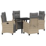 vidaXL Ensemble de salle à manger pour jardin 5 Pièces Beige polyrotin