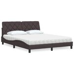 vidaXL Lit avec matelas marron foncé 160x200 cm tissu